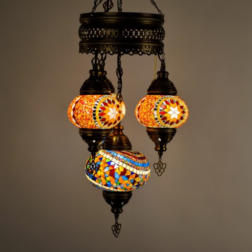 Authentic 4-Piece Ceiling Pendant Chandelier Mosaic Lamp Open Set Sultan